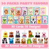 JOYIN 30 Packs Valentine's Day Gifts Cards with Animal Plush Toy for Kids, Valentine's Plush Keychain Toy for Classroom Exchange Cards and Party Favor, Valentine Greeting Cards, Game Prizes