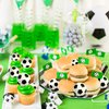 DRWATE 28pcs Soccer Ball Cake Topper Decorations Mini Soccer Ball Cup Cake Decorations For Soccer Party Birthday Party Football Sport Party Supplies (Style 01)