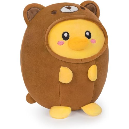 LOMBEE 12" Cute Plush Pillow Stuffed Animal, Soft Kawaii Plushie Gift for Kids (Duck Bear)
