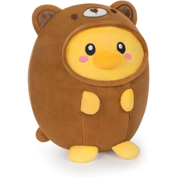 LOMBEE 12" Cute Plush Pillow Stuffed Animal, Soft Kawaii Plushie Gift for Kids (Duck Bear)