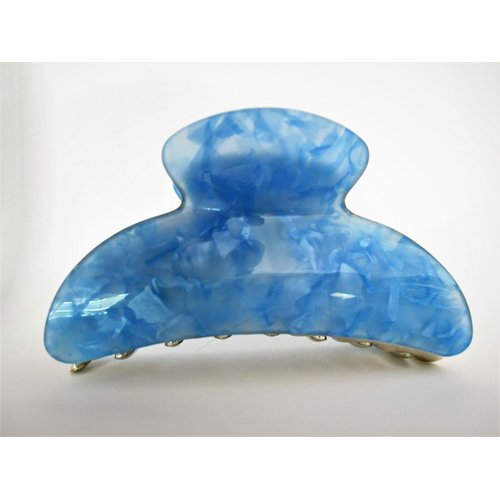 Generic Bright blue marbled hair claw clip for thick hair