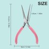 Supper Long Acrylic UV Gel Tips Sculpture Tweezers Clip, C Curve Nail Art Tools Nail Pincher Nipper, Stainless Steel Nail Shaping Tweezers for Manicure, Pedicure (Pink)