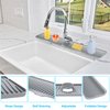 Kitchen Sink Splash Guard, 32"x 5.5", Silicone Faucet Splash Guard, Longer Silicone Sink Mat for Kitchen, Bathroom, Laundry Room, Farmhouse, Bar & RV (Gray)