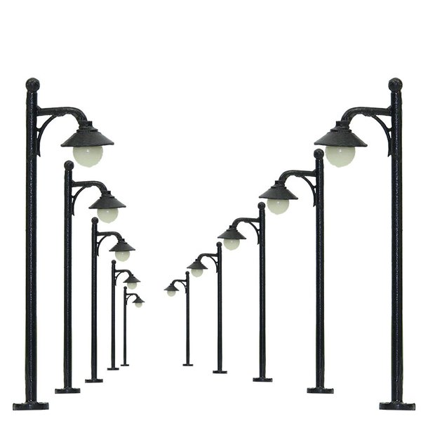 LYM21 10pcs Model Railway Train Lamp Post 4.7cm or 1.85inch Street Lights N TT Scale LEDs New