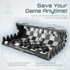 VENTUREBOARD XL Full-Size 10 Inches Magnetic Unique Chess Set Board Game - Folding Board, Travel Chess Board Game Pieces - (Black/Grey)