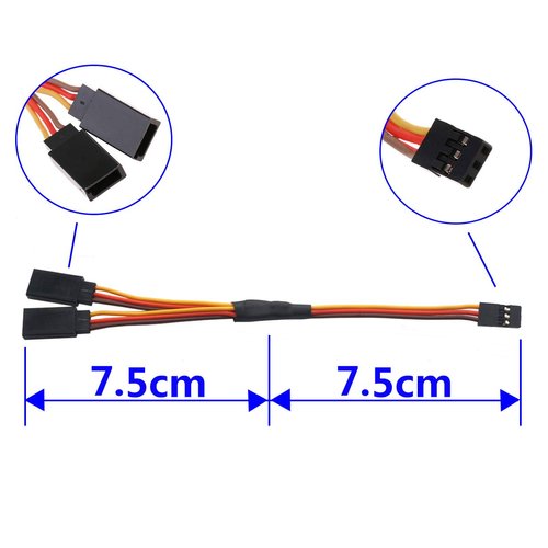 Vgoohobby 5PCS 150mm Servo Splitter Cable,1 Male to 2 Female JR Style Servo Y Harness Cables Extension Lead Wire for RC Cars Airplane Helicopter Drone