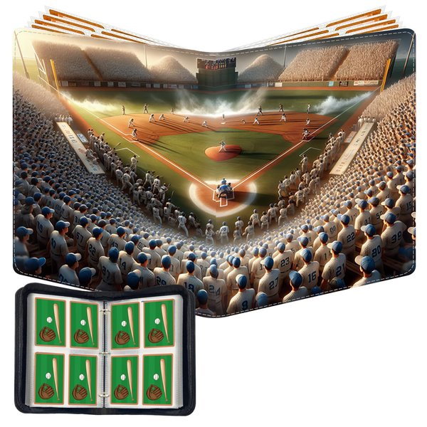 Baseball Card Binder,4-Pocket Cards Holder,Trading Card Binder Fits 400 Cards With 50 Removable Double Sided Sleeves,Portable Cards Album Case for Sports Cards Collection