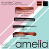 Amelia Beauty Cellulose Acetate 6in Rake Detangling Comb, Handmade, Smooth Edges, Eco-Friendly Plant Based Material, Course Teeth - Tortoise Shell Color
