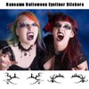 4 Pcs Halloween Eyeliner Stickers Face Tattoos Scary Spider Skull Bat Witch Eye Shadow Black Makeup for Women Party Decorations (Black Style2)