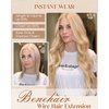 Benehair Halo Hair Extensions Real Human Hair 16 Inch Invisible Wire Hair Extensions with Fish Line Ash Blonde Mixed Bleach Blonde Halo Hair Extension 100% Human Hair Halo Extensions 60g #18&613