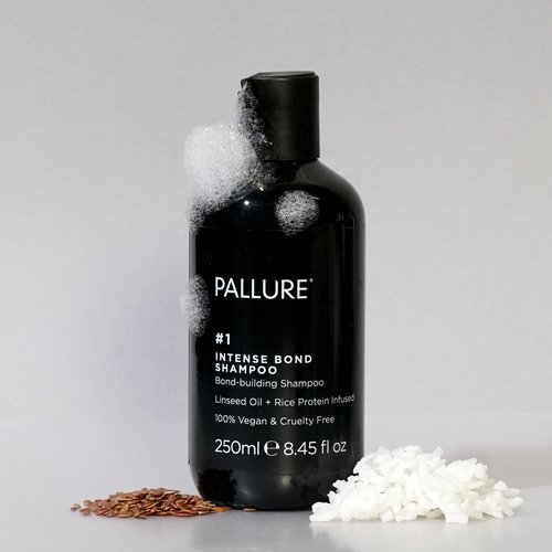 Pallure #1 Intense Bond Building Hair Repair Shampoo For Thicker, Voluminous, Fuller Looking Hair With Linseed Oil And Rice Protein, 250 ml