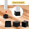 Flyshop 10Pcs Black Non-Slip Silicone Chair Leg Caps Floor Protectors Square Furniture Table Covers, 1-1/2 Inches x 1-1/2 Inches, 38mm x 38mm