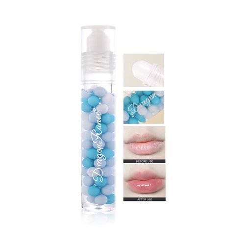 AKARY Colorful Bead Lip Oil, Moisturizing Lip Glow Oil, Lip Plumper Gloss, Transparent Lip Gloss, Plump Glimmer Lipstick, Lip Care Tinted Lip Balm, Hydrating & Waterproof Non-Stick Cup Lip Gloss(03)