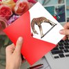 The Best Card Company - 12 Boxed Christmas Cards with Envelopes - Adorable Holiday Animals, Fun Kids Notecard Set (1 Design, 12 Cards) - Zoo Yoga Giraffe B6547BXSG