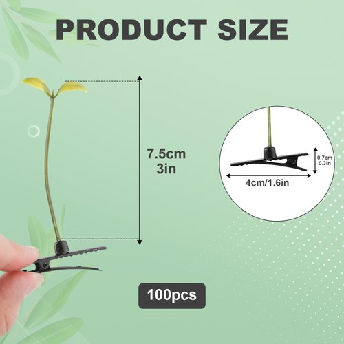 100pcs Bean Sprout Hair Clip, Cute Plant Hair Clips Funny Sprout Hairpin Clips Grass Barrette Hair Accessories for Women Girls Home School DIY