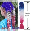 BASEMMAHER Colored Braiding Hair Extensions for Women Girls Red White Blue Ombre Jumbo Braids Crochet Synthetic Fiber Hair Pre Stretched High Temperature Heat Resistant Braiding Hair 24 Inch