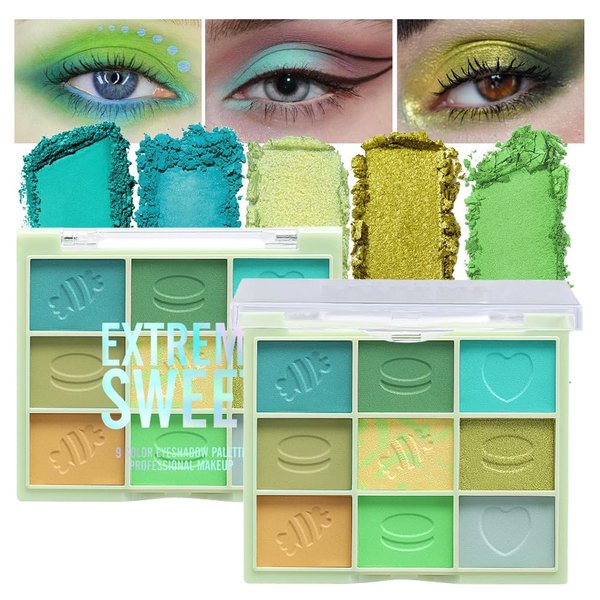 9Colors Glitter&Matte Eyeshadow Palette, Glitter Shimmer Sparkly Eye Shadow Palette Makeup, Warm Pastel Eyeshadows Palette Long Lasting Waterproof Naturing-Looking Women Girls Eye Shadow (1#)