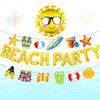JeVenis Beach Party Decoration Beach Pool Party Supplies Summer Sun Balloons Beach Party Backdrop Banner for Luau Hawaii Beach Pool Party