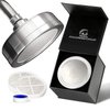 AquaHomeGroup Luxury Filtered Shower Head (Metal) 2 Cartridges Vitamin C+E+A + 5 Shower Caps - Reduses Chlorine & Sediments - Consistent Water Pressure - Massage and SPA Effery Shower Head