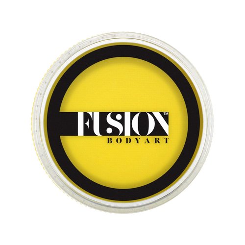 Fusion Body Art Pro Face Paint | Prime Bright Yellow (32gm), Professional Quality Water Activated Face and Body Paint Supplies Single Makeup Cake Hypoallergenic, Non-Toxic, Safe, Vegan