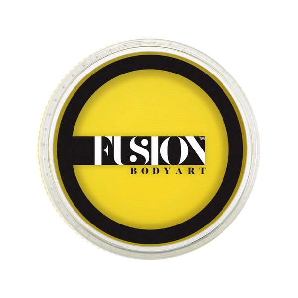 Fusion Body Art Pro Face Paint | Prime Bright Yellow (32gm), Professional Quality Water Activated Face and Body Paint Supplies Single Makeup Cake Hypoallergenic, Non-Toxic, Safe, Vegan