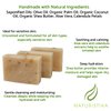 Aloe and Calendula Soap Bar (3 Pack), Vegan and All Natural Handcrafted with Organic Oils. Face and Body Soap. For Men, Women and Teens. Unscented with Shea Butter.
