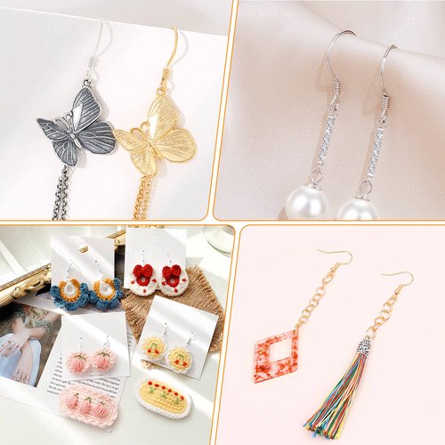 Hypoallergenic Earring Making Kit, modacraft 2000Pcs Earring Making Supplies Kit with Hypoallergenic Hooks, Earring Findings, Backs, Pins Jump Rings for Jewelry Making Supplies