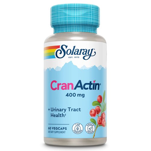 SOLARAY CranActin Cranberry Extract 400 mg - Cranberry Supplements for Women and Men - Bladder and Urinary Tract Health Support with Vitamin C - Vegan, 60-Day Guarantee, 60 Servings, 60 VegCaps