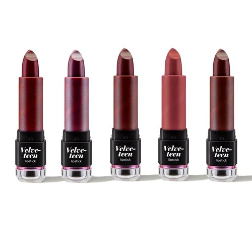 Glam Lux Beauty Bundle of 5 Nicka K Velveteen Velvety Matte Lipstick Creamy Moisturizing Long Lasting Berries and Nudes Variety Set of 6 Gifts for Women, Girls, Teens