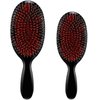 Geiserailie Hair Brushes, 2 Pieces Boar Bristle Hair Brushes with Nylon Quill, Natural Bristles Hair Extensions and Fine Hair Hairbrush for Women, Men and Kids, Promotes Smooth and Healthy Hair Growth
