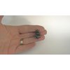 Generic Small tiny dark silver metal flower shaped hair claw clip with gray crystals