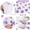 Mini Scrapbooks Laptop Stickers, Doraking Boxed Purple Flowers Decorative Stickers for Scrapbooking Suitcase Junk Journaling Planners Laptops Phone Case Crafts