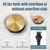 Aolemi Bathroom Sink Faucet Antique Brass Single Hole Cold and Hot Double Handle Cross Knobs Vanity Vessel Sink Basin Mixer Tap with Pop Up Drain with Overflow and Deck Cover Plate