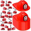 Libima 40 Pcs Fireman Party Favors Mini Pullback Fire Engine Trucks Firefighter Chief Hat Birthday Supplies (Fire Engine)