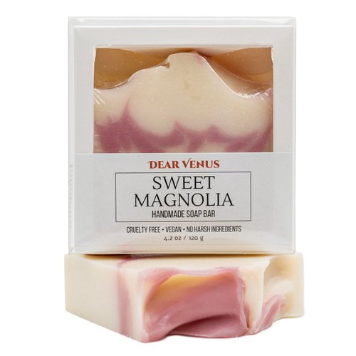 Dear Venus Handcraft Cold-Process Soap Bar, Sweet Magnolia Scent (1 pack,) Handmade Body and Face Soap For Men And Women, Vegan, Cruelty Free, Made in USA, 4.2oz - Fresh Collection
