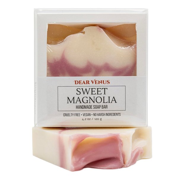 Dear Venus Handcraft Cold-Process Soap Bar, Sweet Magnolia Scent (1 pack,) Handmade Body and Face Soap For Men And Women, Vegan, Cruelty Free, Made in USA, 4.2oz - Fresh Collection