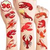 Generic Crawfish Temporary Tattoos Birthday Party Supplies Favors Decorations Super Cute 96 PCS Fake Tattoos Stickers for Boys Girls School Classroom Rewards Gifts Ideal
