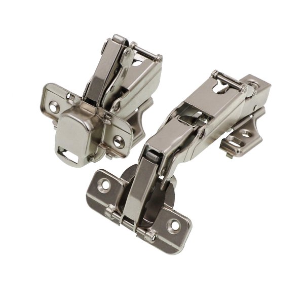 DECOBASICS Lazy Susan, Pie-Corner Kitchen Cabinet Hinge Set for Folding Doors. 165 Degree Nickle Plated Iron Concealed Hinges with Plates for Face Frame and Frameless Cabinets.