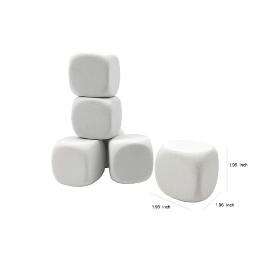 Qidiwin White EVA Foam Dices for Kids Graffiti, Building Blocks,Creative Painting, 6PCS