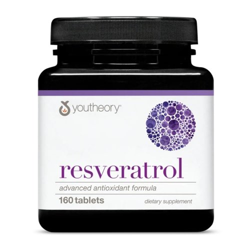 Youtheory Resveratrol Advanced Antioxidant Formula - Premium Antioxidant Supplement with Super-Fruit Blend - Contains ResVida - Dairy, Soy & Gluten Free - 160 Tablets