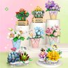MEIEST Mini Flower Succulent Bonsai Building Blocks,Simulation Pot Plant Particle Flower Botanical Collection Construction Building Bricks Toy,Home Decors (Lily)
