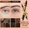 GGUP 2 in 1 Eyebrow Pencil, 2024 New Upgrade 3D Microblading Eyebrow Tattoo Pencil 4 Fork Tips with Eyeliner, Multifunction Dual Head Microblading Eyebrow Pencil Waterproof Eye Makeup Tools