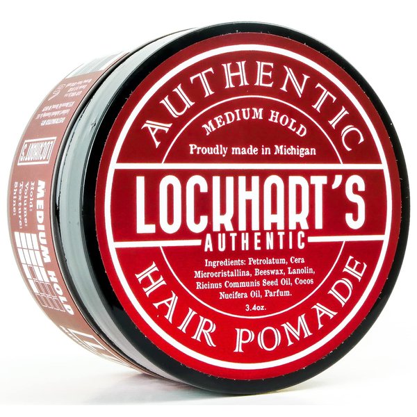 Lockhart's Medium Hold Hair Pomade, Medium Shine, Sandalwood Vetiver Scent, 4oz