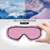 OutdoorMaster OTG Ski Goggles - Over Glasses Ski/Snowboard Goggles for Men, Women & Youth - 100% UV Protection (White Frame + VLT 46% Pink Lens)