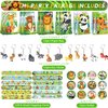 LSJDEER Wild Animals Party Favors, Jungle Safari Birthday Decorations, Animal Gifts Bags Keychain Mini Notepad Stickers Bracelets for Animal Party Supplies Kids Boys Girls