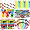 BOIKOKY 110 PCS Race Car Party Favors Birthday Supplies with Drinking Straws, Silicone Bracelets, Bubble Wands, Keychains, and Racing Car Pinata for Boys Goodie Bag Stuffers