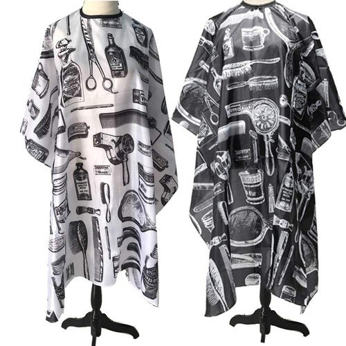 DoubleWood 2 PCS Hairdressing cape Salon Barber Cape Haircut Barber Gown Professional Haircut Salon Hairdresser Apron (Black & White)