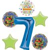 Anagram TMNT Mayhem 7th Birthday Party Supplies Foil Balloon Bouquet Decorations, BQ_4193