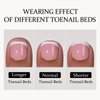 btartboxnails XCOATTIPS Toe Nail Tips - Short French Tip Toenail Press Ons, 160Pcs Brown Soft Gel Toe Nail Tips, Soak Off Press On Toenails for Women