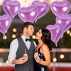 12 Pcs Heart Balloons,18 inch Heart Shape Foil Balloons Love Balloons Valentine Balloons for Birthday Party Wedding Engagement Party Baby Shower Valentine Day Decorations (lipurple)